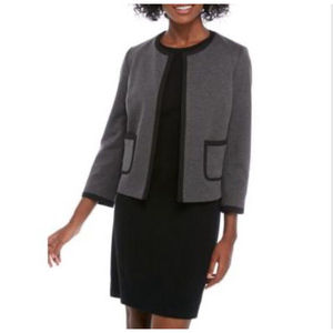 Nine West Women's Ponte Zip-Front Jacket BLK/GREY (10) NWT